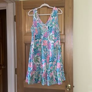 Lilly Pulitzer Camilla swing pom dress print Toucan Do It Better size XL